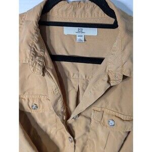 Thread & Supply Roasted Pecan Lyocell Utility Shirt Steve Irwin Outback Boho MED